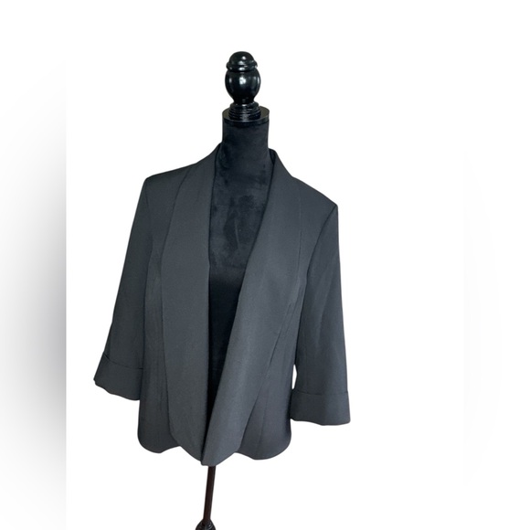 Black Label by Evan Picone Charcoal Gray Tailored Blazer Size 14 - Picture 2 of 9